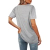 image:imageWIHOLL Womens Summer Tops Casual Square Neck Puff Short Sleeve T Shirts1grey Stripes
