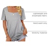 image:imageWIHOLL Womens Summer Tops Casual Square Neck Puff Short Sleeve T Shirts1grey Stripes