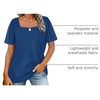 image:imageWIHOLL Womens Summer Tops Casual Square Neck Puff Short Sleeve T Shirts5denim Blue