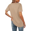 image:imageWIHOLL Womens Summer Tops Casual Square Neck Puff Short Sleeve T Shirts5khaki