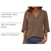 image:imageWIHOLL Womens Tops Summer Outfits 2026 V Neck Shirts Womens Blouses Dressy Casual Bell Sleeve Fashion Clothing01 Chocolate