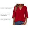 image:imageWIHOLL Womens Tops Summer Outfits 2026 V Neck Shirts Womens Blouses Dressy Casual Bell Sleeve Fashion Clothing01 Red