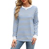 image:imageWIHOLL Womens Tunic Tops Long Sleeve Striped Shirts Crewneck Tops