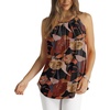 image:imageWlHOLL Womens Pleated Tank Tops Spaghetti Strap Camisole Halter Tops Curved Hem Fashion 2026Bkhaki Flower