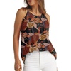 image:imageWlHOLL Womens Pleated Tank Tops Spaghetti Strap Camisole Halter Tops Curved Hem Fashion 2026Bkhaki Flower