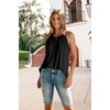 image:imageWlHOLL Womens Pleated Tank Tops Spaghetti Strap Camisole Halter Tops Curved Hem Fashion 2026Cblack