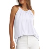image:imageWlHOLL Womens Pleated Tank Tops Spaghetti Strap Camisole Halter Tops Curved Hem Fashion 2026Cwhite