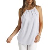 image:imageWlHOLL Womens Pleated Tank Tops Spaghetti Strap Camisole Halter Tops Curved Hem Fashion 2026Cwhite