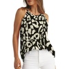 image:imageWlHOLL Womens Pleated Tank Tops Spaghetti Strap Camisole Halter Tops Curved Hem Fashion 2026Eblack Leopard