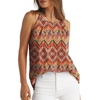 image:imageWlHOLL Womens Pleated Tank Tops Spaghetti Strap Camisole Halter Tops Curved Hem Fashion 2026Fprint Boho
