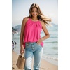 image:imageWlHOLL Womens Pleated Tank Tops Spaghetti Strap Camisole Halter Tops Curved Hem Fashion 2026Ghot Pink