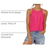 image:imageWlHOLL Womens Pleated Tank Tops Spaghetti Strap Camisole Halter Tops Curved Hem Fashion 2026Ghot Pink