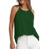 image:imageWlHOLL Womens Pleated Tank Tops Spaghetti Strap Camisole Halter Tops Curved Hem Fashion 2026Hgreen