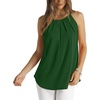 image:imageWlHOLL Womens Pleated Tank Tops Spaghetti Strap Camisole Halter Tops Curved Hem Fashion 2026Hgreen