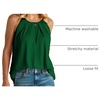 image:imageWlHOLL Womens Pleated Tank Tops Spaghetti Strap Camisole Halter Tops Curved Hem Fashion 2026Hgreen