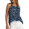 image:imageWlHOLL Womens Pleated Tank Tops Spaghetti Strap Camisole Halter Tops Curved Hem Fashion 2026Jblue Leopard