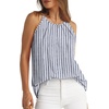 image:imageWlHOLL Womens Pleated Tank Tops Spaghetti Strap Camisole Halter Tops Curved Hem Fashion 2026Jblue Striped
