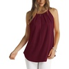 image:imageWlHOLL Womens Pleated Tank Tops Spaghetti Strap Camisole Halter Tops Curved Hem Fashion 2026Jburgundy