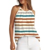 image:imageWlHOLL Womens Pleated Tank Tops Spaghetti Strap Camisole Halter Tops Curved Hem Fashion 2026Jorange Stripe