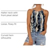 image:imageWlHOLL Womens Pleated Tank Tops Spaghetti Strap Camisole Halter Tops Curved Hem Fashion 2026Jtie Dye