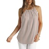 image:imageWlHOLL Womens Pleated Tank Tops Spaghetti Strap Camisole Halter Tops Curved Hem Fashion 2026Kbrown Stripes