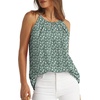 image:imageWlHOLL Womens Pleated Tank Tops Spaghetti Strap Camisole Halter Tops Curved Hem Fashion 2026Kgreen Floral