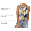 image:imageWlHOLL Womens Pleated Tank Tops Spaghetti Strap Camisole Halter Tops Curved Hem Fashion 2026Kmulti Teal
