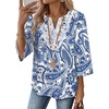 02 - White Tribal Blue Floral