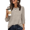 image:imageWIHOLL 34 Length Sleeve Womens Tops Sweaters Shirts Lightweight Spring Outfits 2026 Winter Clothing S2XL01khaki
