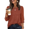 image:imageWIHOLL 34 Length Sleeve Womens Tops Sweaters Shirts Lightweight Spring Outfits 2026 Winter Clothing S2XL03caramel