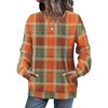 image:imageWIHOLL Crewneck Sweatshirts Women Pockets Long Sleeve Tops Fall FashionPlaid Caramel