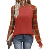 image:imageWIHOLL Long Sleeve Shirts for Women Color Block Raglan Tops Casual Crewneck Basic Tees Fall Clothes 2026 Fashion02  Caramel