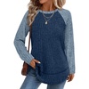 image:imageWIHOLL Long Sleeve Shirts for Women Fall Sweaters Lightweight Trendy Tops1paneled Blue Navy
