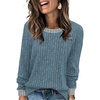 image:imageWIHOLL Long Sleeve Shirts for Women Lightweight Sweaters Fall Outfits 2026 Color Block Winter Clothing Dressy Casual Soft05blue