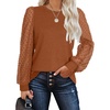 image:imageWIHOLL Long Sleeve Shirts for Women Tops Tunic Fall Trendy Crew Neck ClothesAcaramel Orange