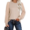 image:imageWIHOLL Long Sleeve Shirts for Women Tops Tunic Fall Trendy Crew Neck ClothesBeige