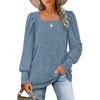 image:imageWIHOLL Long Sleeve Shirts for Women Trendy Casual Square Neck Tops Lightweight Sweaters11blue