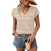 image:imageWIHOLL Short Sleeve Sweater for Women V Neck Trendy Summer Tops 2026 Spring Fashion Clothing Business Casual OutfitsApricot