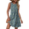 image:imageWIHOLL Summer Dresses for Women 2026 Loose Crew Neck Sleeveless Sundresses Casual Swimsuit Coverup with PocketsFloral 01