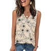image:imageWIHOLL Tank Tops for Women Summer V Neck T Shirts Trendy Sleeveless Basic Tees Fashion Clothing5khaki Floral