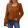 image:imageWIHOLL Tunic Tops for Women Loose Fit Long Sleeve Shirts Square Neck Tops