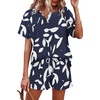 Short Sleeve -Navy Blue Floral