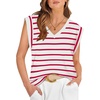 image:imageWIHOLL Womens Cap Sleeve Tops Summer V Neck Tank Basic Tee Shirts Fashion Casual Loose Fit