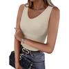 image:imageWIHOLL Womens Ribbed Tank Tops 2025 Summer V Neck Slim Fitted Tops Casual Basic Knit Sleeveless Shirts