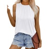 image:imageWIHOLL Womens Summer Tank Tops Pleated Round Neck Sleeveless Tops for Women Casual Flowy