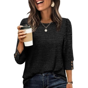 image:imageWIHOLL 34 Length Sleeve Womens Tops Sweaters Shirts Lightweight Spring Outfits 2026 Winter Clothing S2XL03black