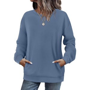 image:imageWIHOLL Crewneck Sweatshirts Women Pockets Long Sleeve Tops Fall FashionBlue