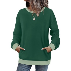 image:imageWIHOLL Crewneck Sweatshirts Women Pockets Long Sleeve Tops Fall FashionGreen Lime