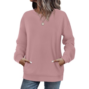image:imageWIHOLL Crewneck Sweatshirts Women Pockets Long Sleeve Tops Fall FashionPink