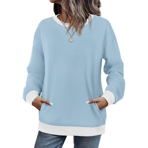 image:imageWIHOLL Crewneck Sweatshirts Women Pockets Long Sleeve Tops Fall FashionSkyblue White